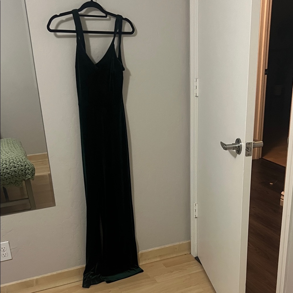 Lulu's Black Velvet Jumpsuit